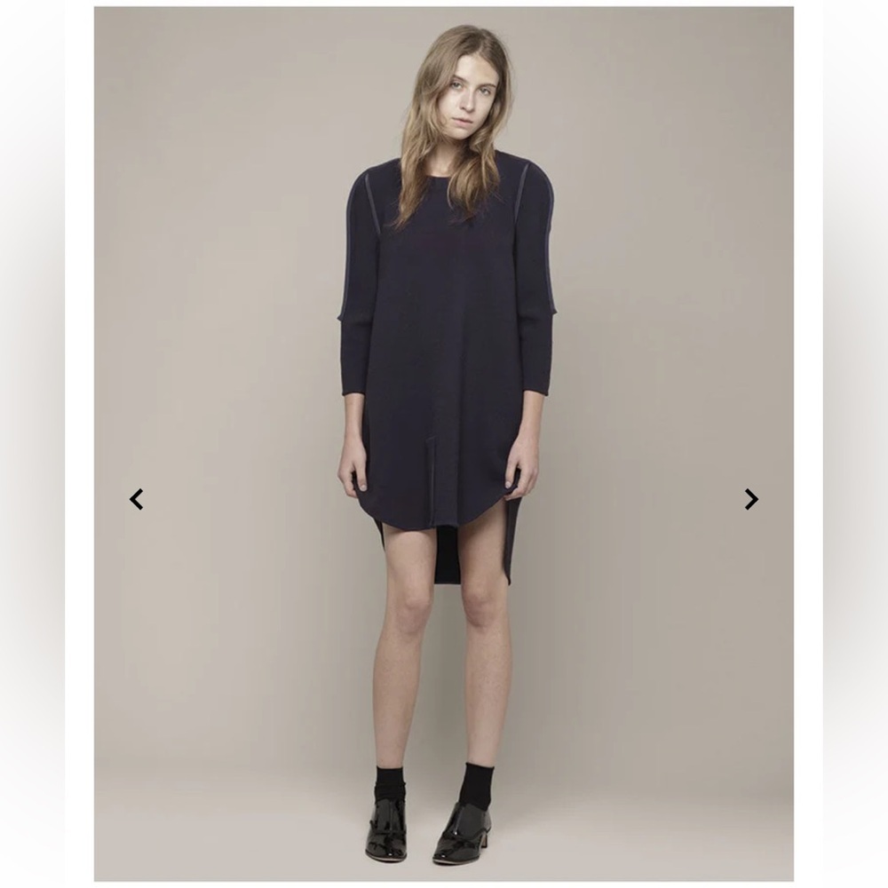 3.1 Phillip Lim Framed Silhouette Long Sleeve Navy Dress with pockets sz 4